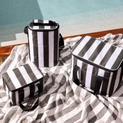 City stripet kjølebag stor rPET grønn/hvit