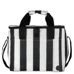 City stripet kjøleveske stor rPET svart/hvit