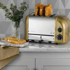 Classic brødrister 4 skiver messing