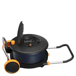 Comfort slangetrommel med slange 13mm 20m svart/oransje