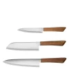 Concept knivsett 3 deler trehåndtak stål/brun