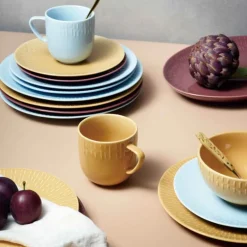 Confetti desserttallerken 21 cm mustard