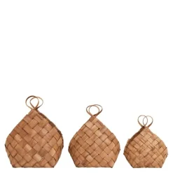 Conical kurv sett 3 deler brun