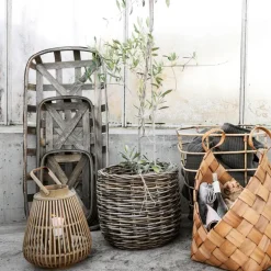 Conical kurv sett 3 deler brun