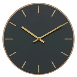 Conifer Oak veggklokke 28 cm mørk grønn linoleum m/gull viser