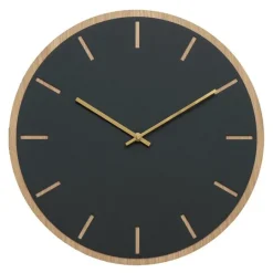 Conifer Oak veggklokke 38 cm mørk grønn linoleum m/gull viser