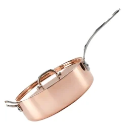 Copper Induction traktørpanne med lokk 26 cm
