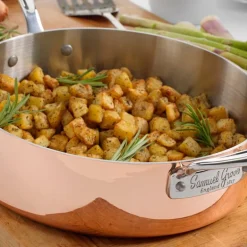 Copper Induction traktørpanne med lokk 26 cm