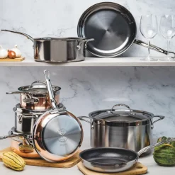 Copperbond traktørpanne med lokk 24cm 3,7L kobber