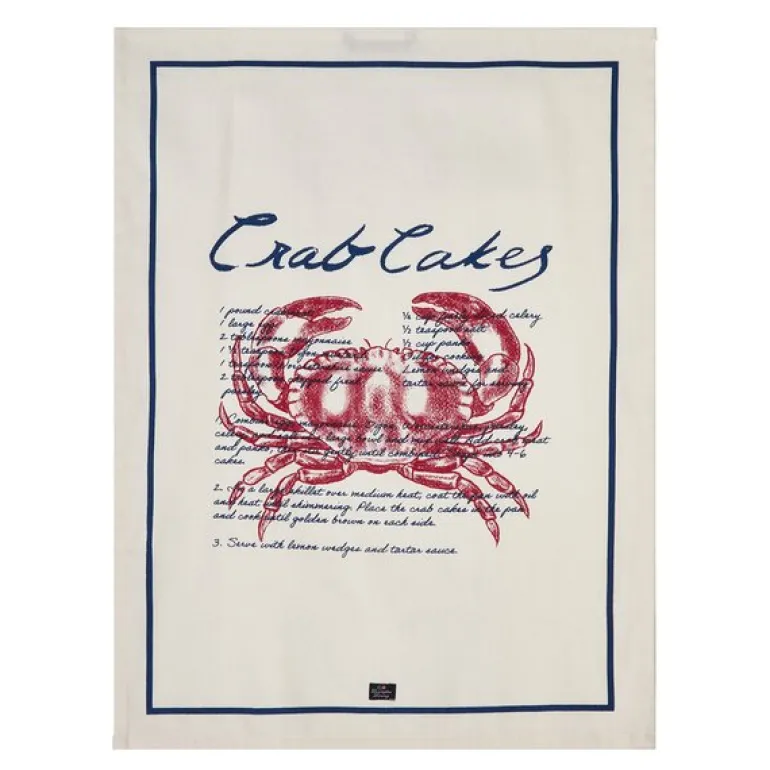 Crab cake kjøkkenhåndkle 70x50 cm hvit/blå