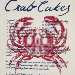 Crab cake kjøkkenhåndkle 70x50 cm hvit/blå