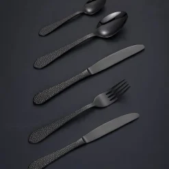 Craft bestikksett 16 deler hamret svart