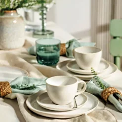 Crafted Cotton skål til kaffekopp 15 cm hvit