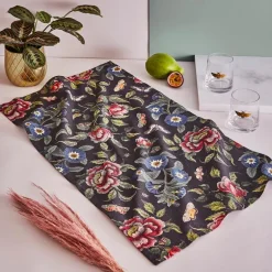 Creatures of Curiosity kjøkkenhåndkle 45x74 cm svart/blomstrete