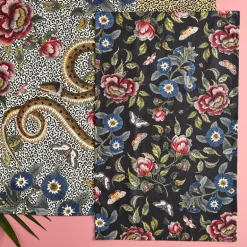 Creatures of Curiosity kjøkkenhåndkle 45x74 cm svart/blomstrete