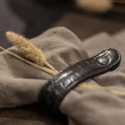 Croco serviettring 4 stk svart