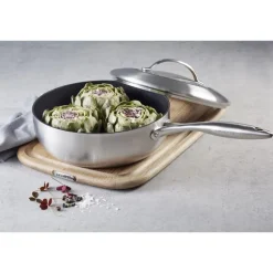 CTX traktørpanne dyp m/lokk 26 cm rustfri