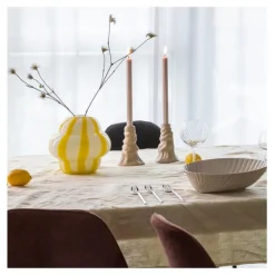 Curie vase 22 cm gul/ gul/hvit