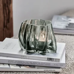 Curva telysestake 15 cm røkt grå