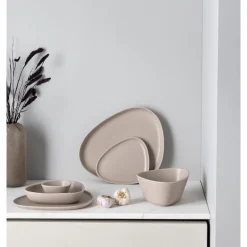 Curve Stoneware middagstallerken 30x26 cm sand