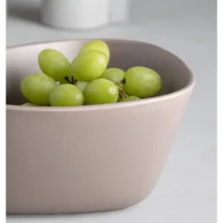 Curve Stoneware serveringsskål 22x20 cm varm grå