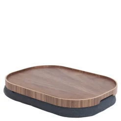 Curveline knebrett anti-slip 47x34 cm valnøtt/grå