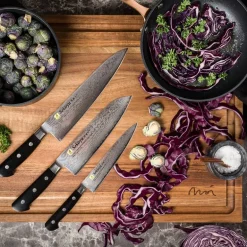 Damask santokukniv 18 cm svart