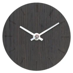 Dark Oak klokke 12 cm mørk eik m/sølv viser