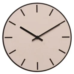 Dark oak powder veggklokke 28 cm rosa linoleum m/svart viser