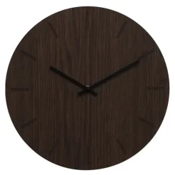 Dark Oak veggklokke 38 cm mørk eik m/svart viser