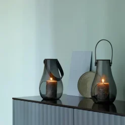 Design With Light hurricane lanterne 16 cm smoke