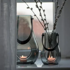 Design With Light hurricane lanterne 16 cm smoke