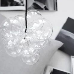 DIY taklampe 12 glasskuler klar