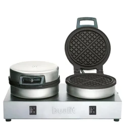 Dobbelt vaffeljern børstet stål