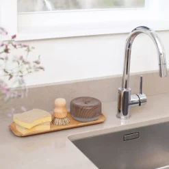 Do-Dish oppvaskmiddelpumpe 11 cm mørkt tre/lysegrå