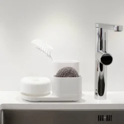 Do-Dish såpedispenser/oppvaskstativ 21,5x11x13 cm hvit