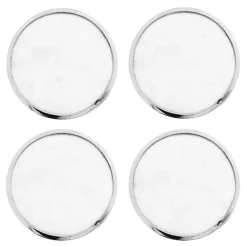 Drikkebrikker marmor 10,5 cm 4 stk hvit