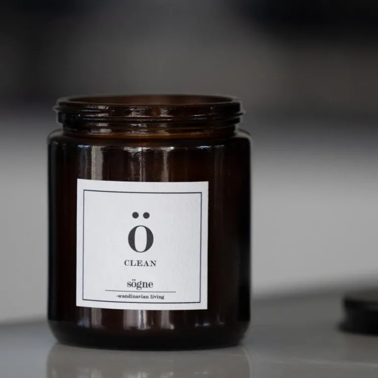 Duftlys clean 7x9 cm brun