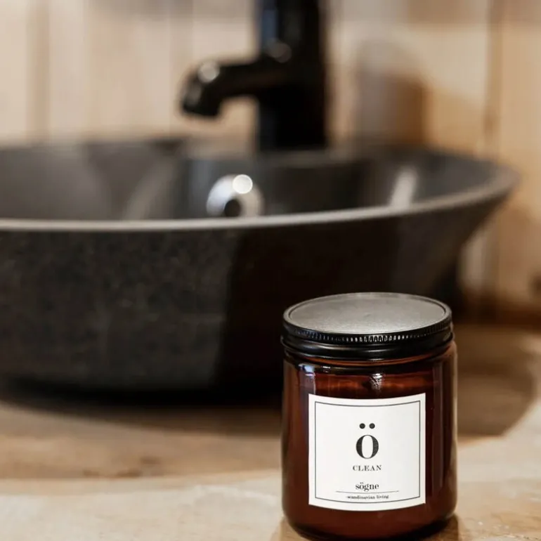 Duftlys clean 7x9 cm brun