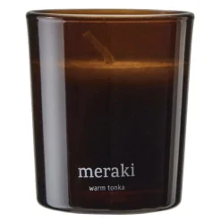 Duftlys warm tonka 7x6 cm brun