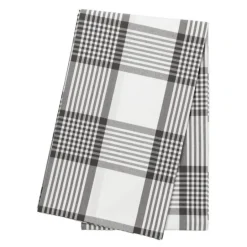 Duk 140x140 cm large checks hvit