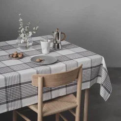 Duk 140x240 cm large checks hvit