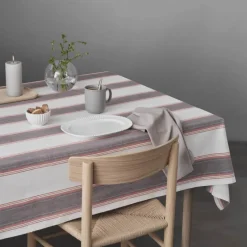 Duk 140x320 cm large stripes hvit/rød