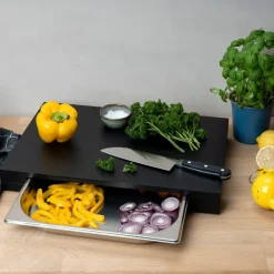 Duracore skjærebrett med skuff 48x32,5 svart