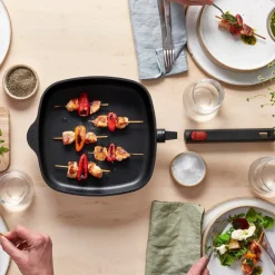 ECO Logix QXR stekepanne firkantet 28 cm avtagbart håndtak svart