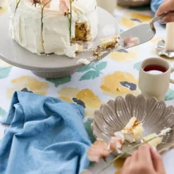 Eden rund vokset duk 180 cm gul mix