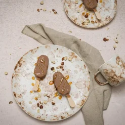 Effect tallerken 26,5 cm brun/hvit