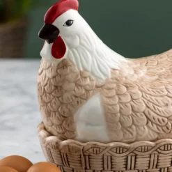 Eggoppbevaring høne 23,4 cm natur