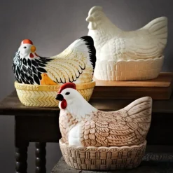 Eggoppbevaring høne 23,4 cm natur