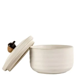 Ellen krukke med lokk 7,5 cm benhvit